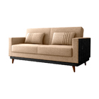 Sofá Cama Pala 203cm Reclinável Courino Preto | Linho Bege -